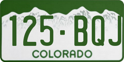 CO license plate 125BQJ