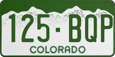 CO license plate 125BQP