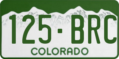 CO license plate 125BRC