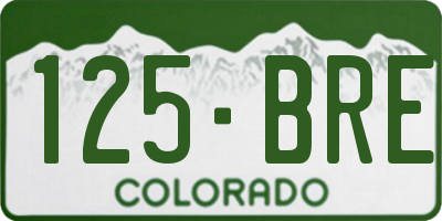 CO license plate 125BRE
