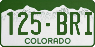 CO license plate 125BRI
