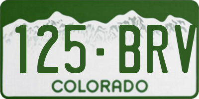 CO license plate 125BRV