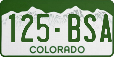 CO license plate 125BSA