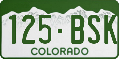 CO license plate 125BSK
