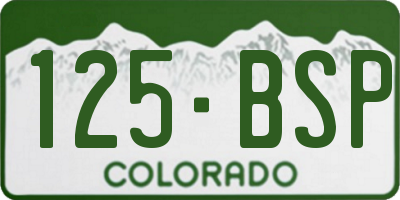 CO license plate 125BSP
