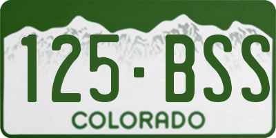 CO license plate 125BSS