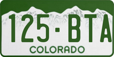 CO license plate 125BTA