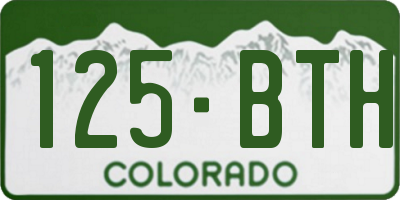 CO license plate 125BTH