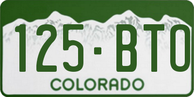 CO license plate 125BTO