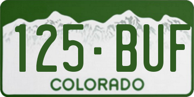 CO license plate 125BUF