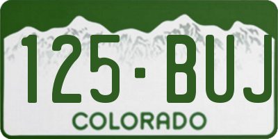 CO license plate 125BUJ