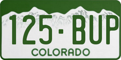 CO license plate 125BUP