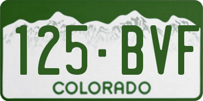 CO license plate 125BVF
