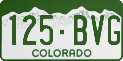 CO license plate 125BVG
