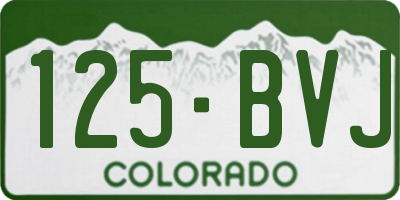 CO license plate 125BVJ