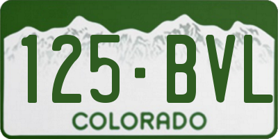 CO license plate 125BVL