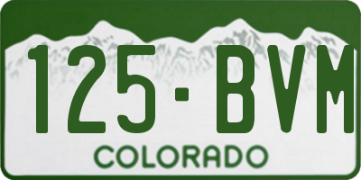 CO license plate 125BVM
