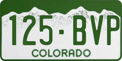 CO license plate 125BVP