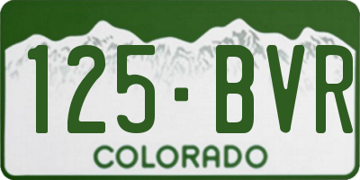 CO license plate 125BVR