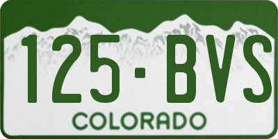 CO license plate 125BVS