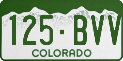 CO license plate 125BVV