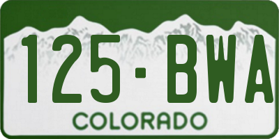 CO license plate 125BWA
