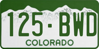 CO license plate 125BWD