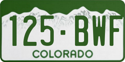 CO license plate 125BWF