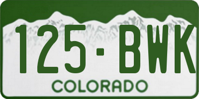 CO license plate 125BWK