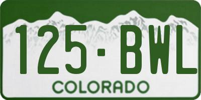 CO license plate 125BWL
