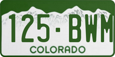 CO license plate 125BWM