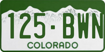 CO license plate 125BWN