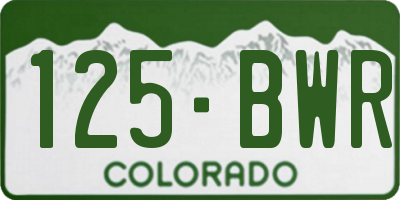 CO license plate 125BWR