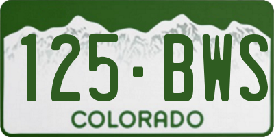 CO license plate 125BWS