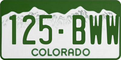 CO license plate 125BWW