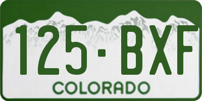 CO license plate 125BXF