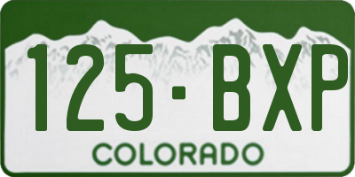 CO license plate 125BXP