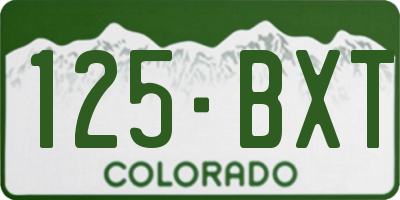 CO license plate 125BXT
