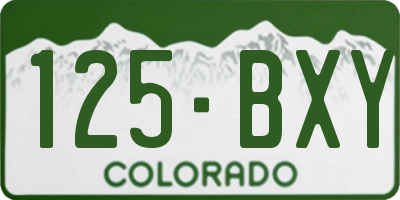 CO license plate 125BXY