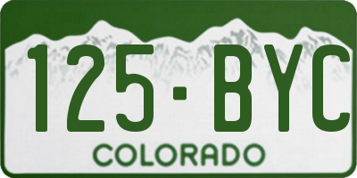 CO license plate 125BYC