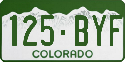 CO license plate 125BYF