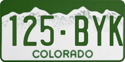 CO license plate 125BYK