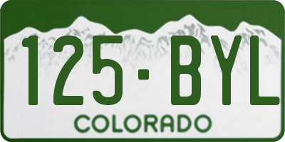 CO license plate 125BYL