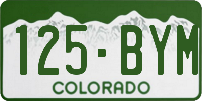 CO license plate 125BYM