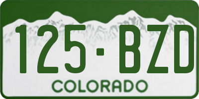 CO license plate 125BZD
