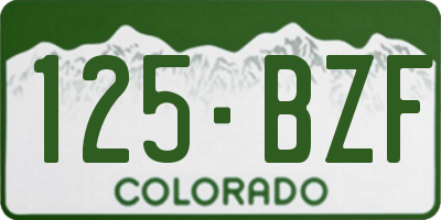 CO license plate 125BZF