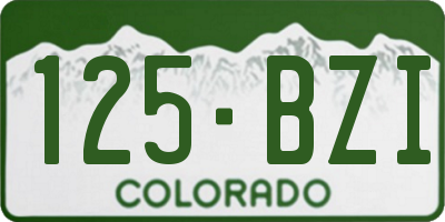 CO license plate 125BZI