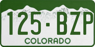 CO license plate 125BZP
