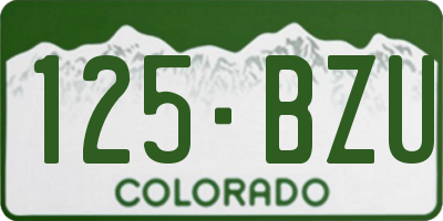 CO license plate 125BZU