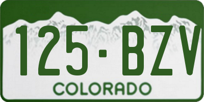 CO license plate 125BZV
